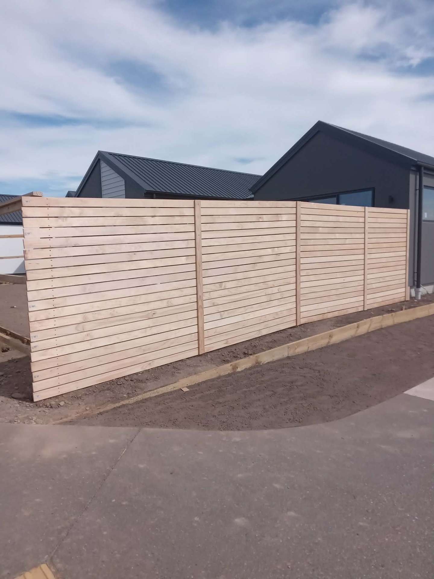 Fresh timber fence